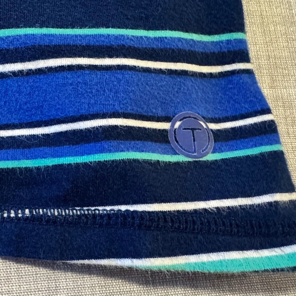 Talbots Long Sleeve Tee Women's XL Soft Cotton Stretch Multicolour Blue Stripes - Picture 6 of 8
